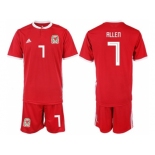 Wales #7 Allen Red Home Soccer Club Jersey