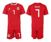 Wales #7 Allen Red Home Soccer Club Jersey