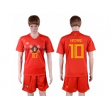 Belgium #10 Hazard Red Soccer Country Jersey