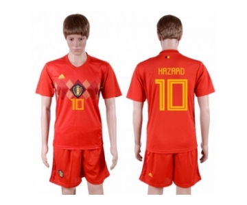 Belgium #10 Hazard Red Soccer Country Jersey