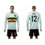 Belgium #12 Gillet Away Long Sleeves Soccer Country Jersey