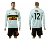 Belgium #12 Gillet Away Long Sleeves Soccer Country Jersey