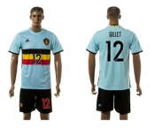 Belgium #12 Gillet Away Soccer Country Jersey