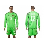 Belgium #12 Mignolet Green Goalkeeper Long Sleeves Soccer Country Jersey