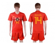 Belgium #14 Mertens Red Soccer Country Jersey