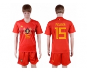 Belgium #15 Meunier Red Soccer Country Jersey