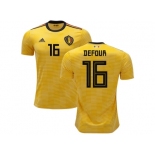 Belgium #16 Defour Away Soccer Country Jersey