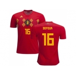 Belgium #16 Defour Red Soccer Country Jersey