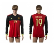 Belgium #19 Dembele Red Home Long Sleeves Soccer Country Jersey1