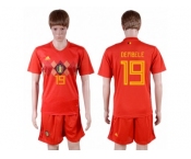 Belgium #19 Dembele Red Soccer Country Jersey