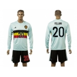 Belgium #20 Fellaini Away Long Sleeves Soccer Country Jersey