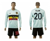 Belgium #20 Fellaini Away Long Sleeves Soccer Country Jersey