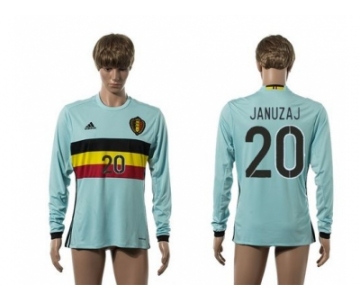 Belgium #20 Januzaj Away Long Sleeves Soccer Country Jersey