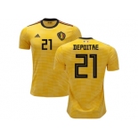 Belgium #21 Depoitre Away Soccer Country Jersey