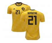 Belgium #21 Depoitre Away Soccer Country Jersey