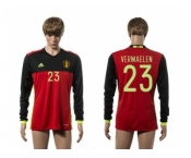 Belgium #23 Vermaelen Red Home Long Sleeves Soccer Country Jersey1