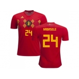 Belgium #24 Kabasele Red Soccer Country Jers