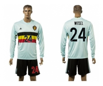 Belgium #24 Witsel Away Long Sleeves Soccer Country Jersey