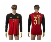 Belgium #31 Tilemans Red Home Long Sleeves Soccer Country Jersey1