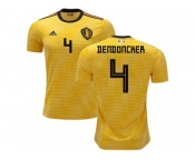 Belgium #4 Dendoncker Away Soccer Country Jersey