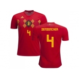 Belgium #4 Dendoncker Red Soccer Country Jersey