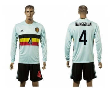 Belgium #4 Nainggolan Away Long Sleeves Soccer Country Jersey