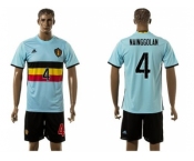 Belgium #4 Nainggolan Away Soccer Country Jersey