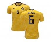 Belgium #6 Witsel Away Soccer Country Jersey