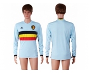 Belgium Blank Away Long Sleeves Soccer Country Jersey