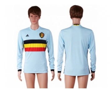 Belgium Blank Away Long Sleeves Soccer Country Jersey