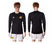 Belgium Blank Black Goalkeeper Long Sleeves Soccer Country Jersey