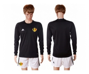 Belgium Blank Black Goalkeeper Long Sleeves Soccer Country Jersey