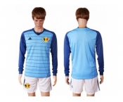 Belgium Blank Blue Goalkeeper Long Sleeves Soccer Country Jersey