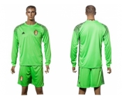 Belgium Blank Green Goalkeeper Long Sleeves Soccer Country Jersey1