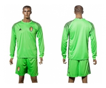 Belgium Blank Green Goalkeeper Long Sleeves Soccer Country Jersey1