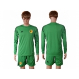 Belgium Blank Green Goalkeeper Long Sleeves Soccer Country Jersey