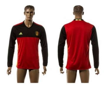 Belgium Blank Red Home Long Sleeves Soccer Country Jersey