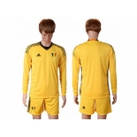 Belgium Blank Yellow Goalkeeper Long Sleeves Soccer Country Jersey