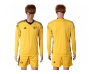 Belgium Blank Yellow Goalkeeper Long Sleeves Soccer Country Jersey