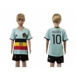 Belgium #10 Hazard Away Kid Soccer Country Jersey