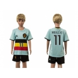 Belgium #11 Mirallas Away Kid Soccer Country Jersey