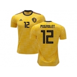 Belgium #12 Mignolet Away Kid Soccer Country Jersey