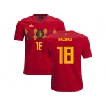 Belgium #18 Hazard Home Kid Soccer Country Jersey