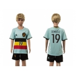 Belgium #19 Dembele Away Kid Soccer Country Jersey