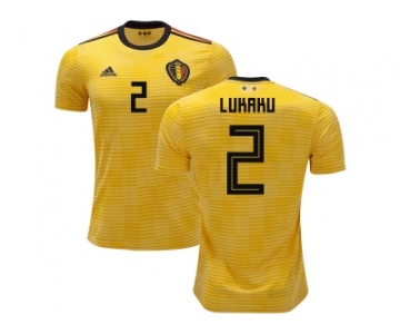 Belgium #2 Lukaku Away Kid Soccer Country Jersey