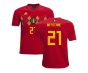 Belgium #21 Depoitre Home Kid Soccer Country Jersey