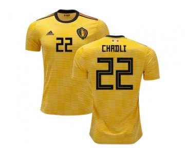 Belgium #22 Chadli Away Kid Soccer Country Jersey