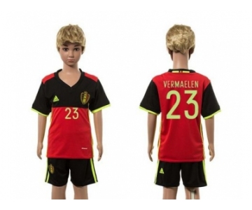 Belgium #23 Vermaelen Red Home Kid Soccer Country Jersey