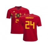 Belgium #24 Kabasele Home Kid Soccer Country Jersey