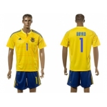 Ukraine #1 Boyko Home Soccer Country Jersey